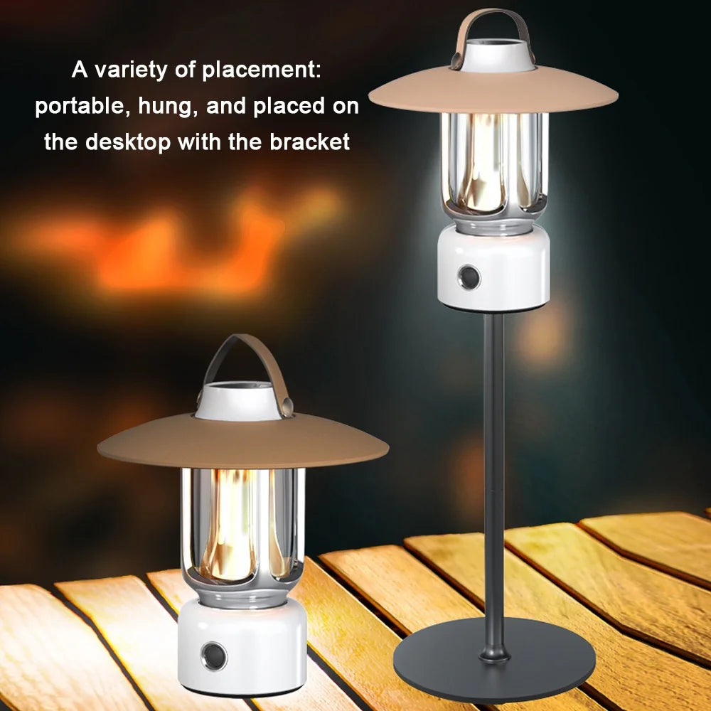 Retro USB Rechargeable LED Camping Lantern E52574