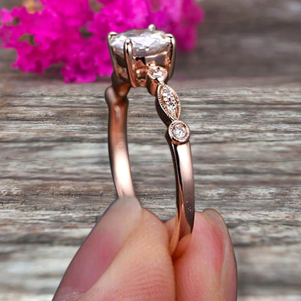 1.50 Carat Moissanite Engagement Ring on 10K Rose Gold K25166