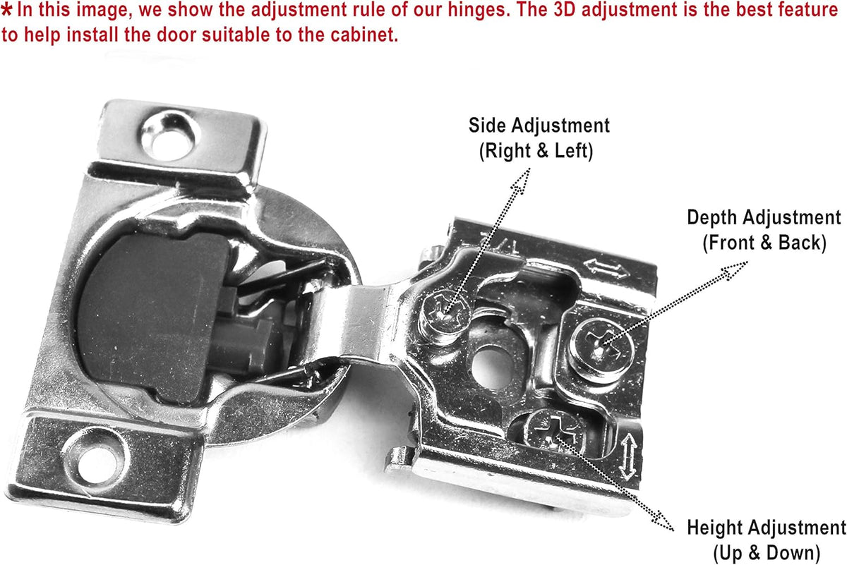 30 Pieces 1/2 inch Overlay Soft Closing Concealed Kitchen Cabinet Door Hinges with Screws Q92363