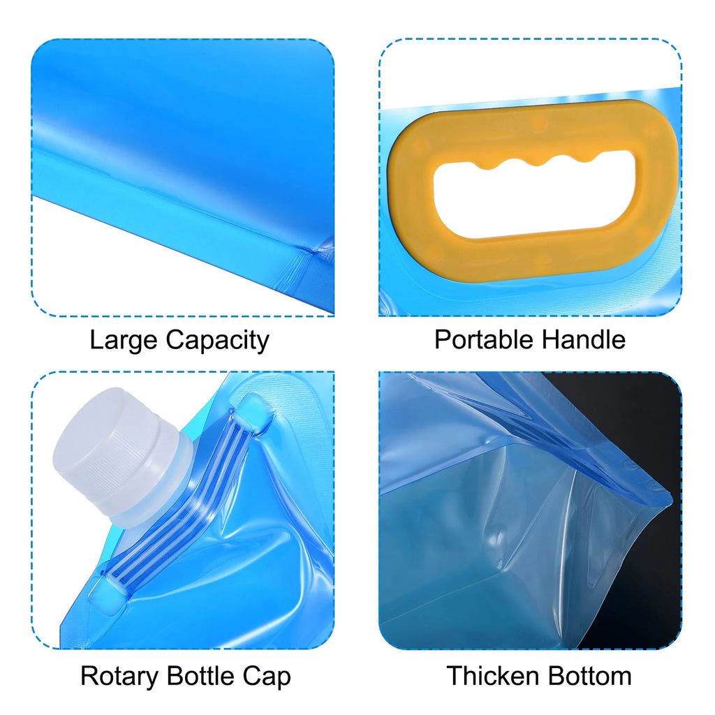 10L Collapsible Plastic Water Container Bag, 2 Pack Blue F686349