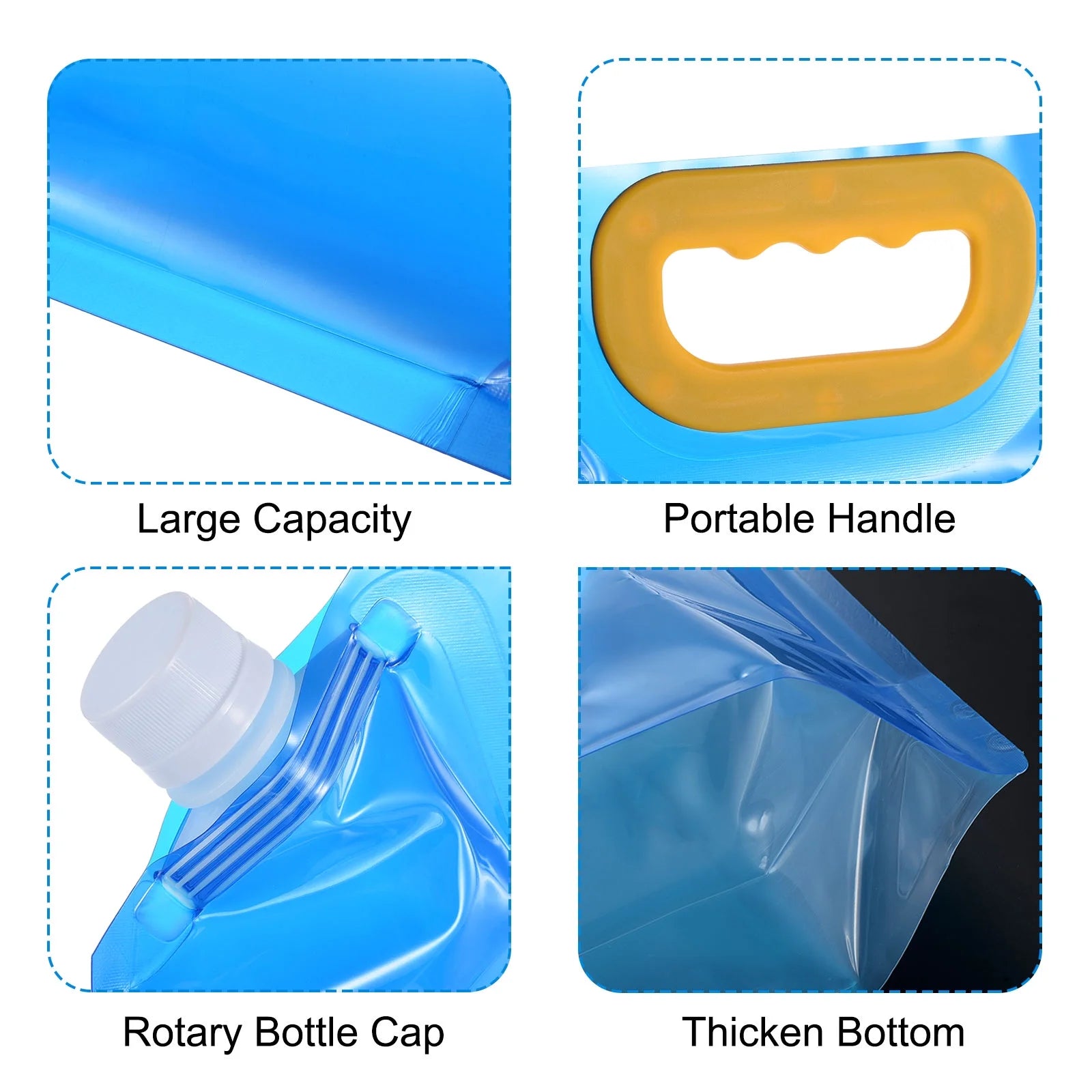 10L Collapsible Plastic Water Container Bag, 2 Pack Blue F686349