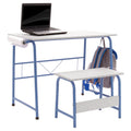 2pc Canvas Art Center & Bench Blue/Gray R331