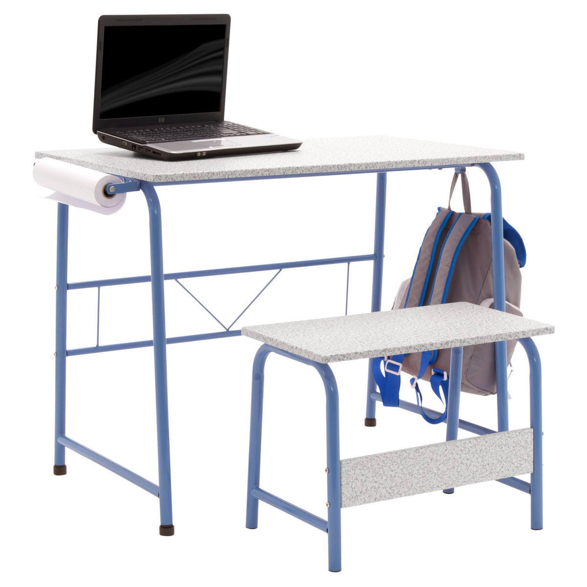2pc Canvas Art Center & Bench Blue/Gray R331