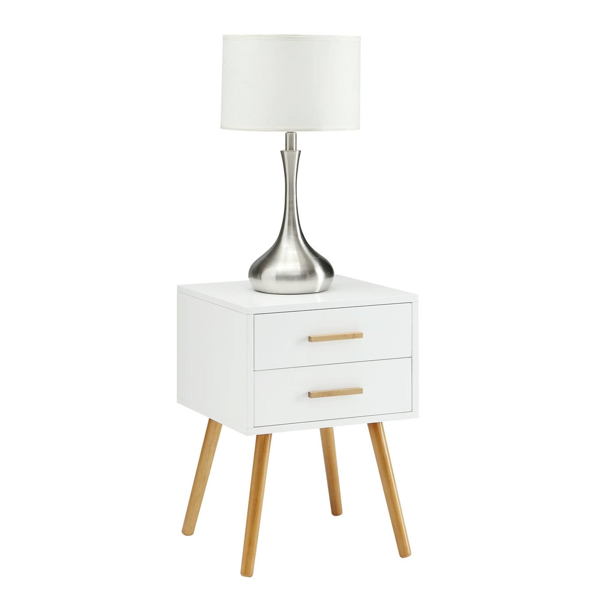 White 2-Drawer End Table T8884
