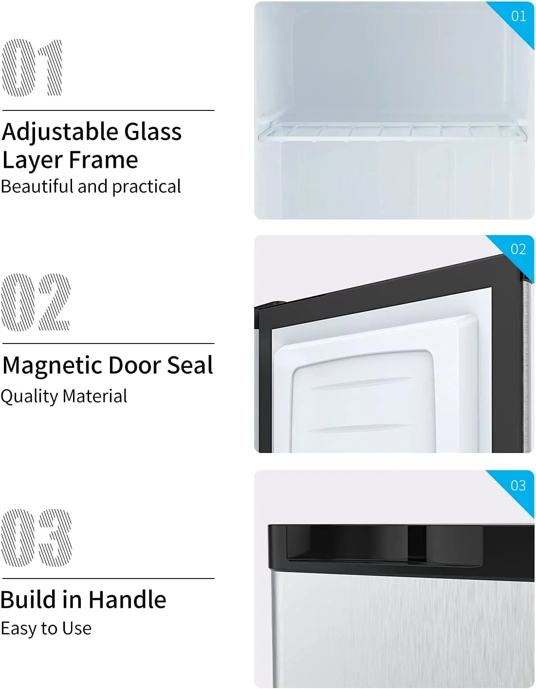 1.1 Cu.Ft Compact Upright Freezer with Shelf & Adjustable Thermostat E972
