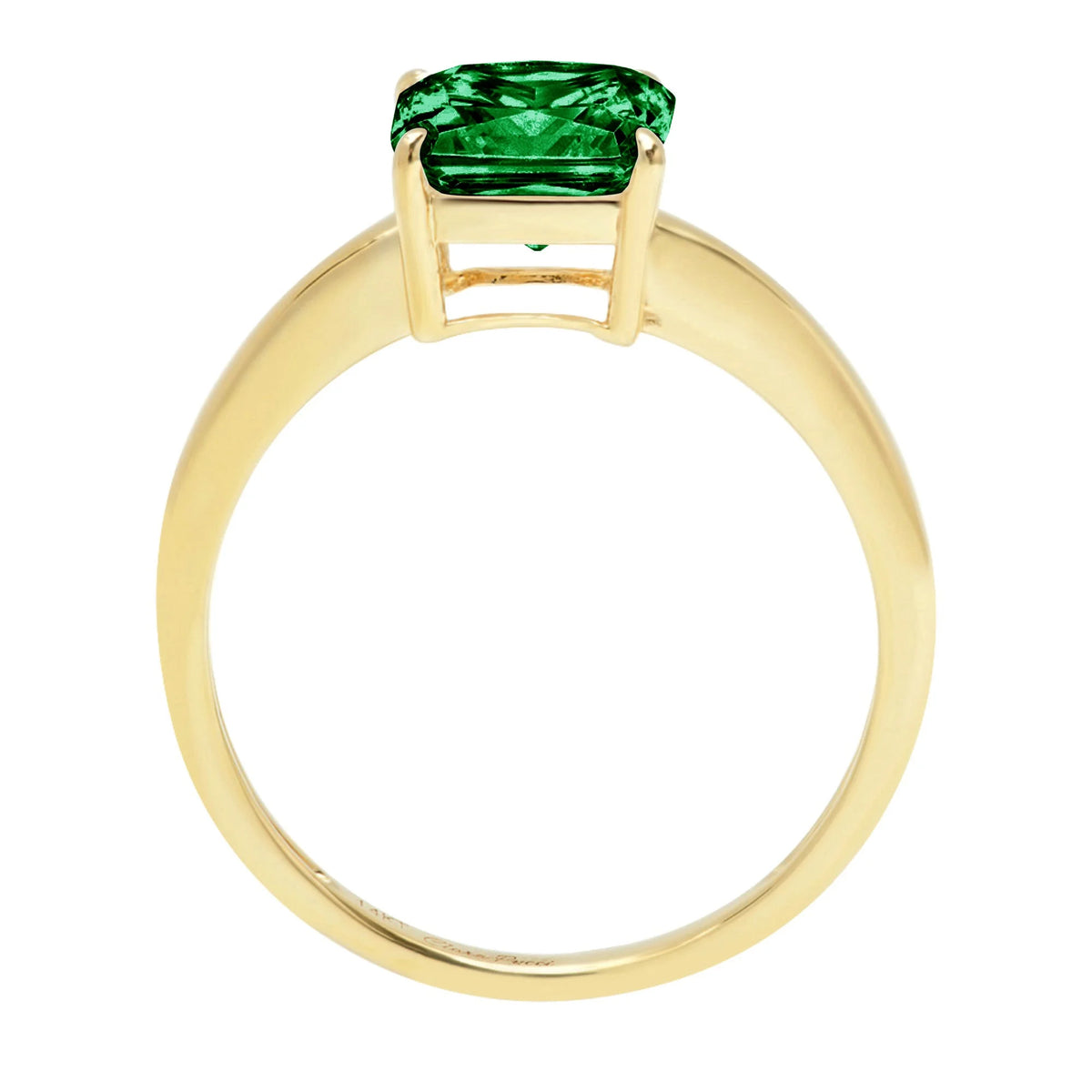 2.5ct Asscher Cut Green Simulated Emerald 18k Yellow Gold Ring Size 8.75 O264663
