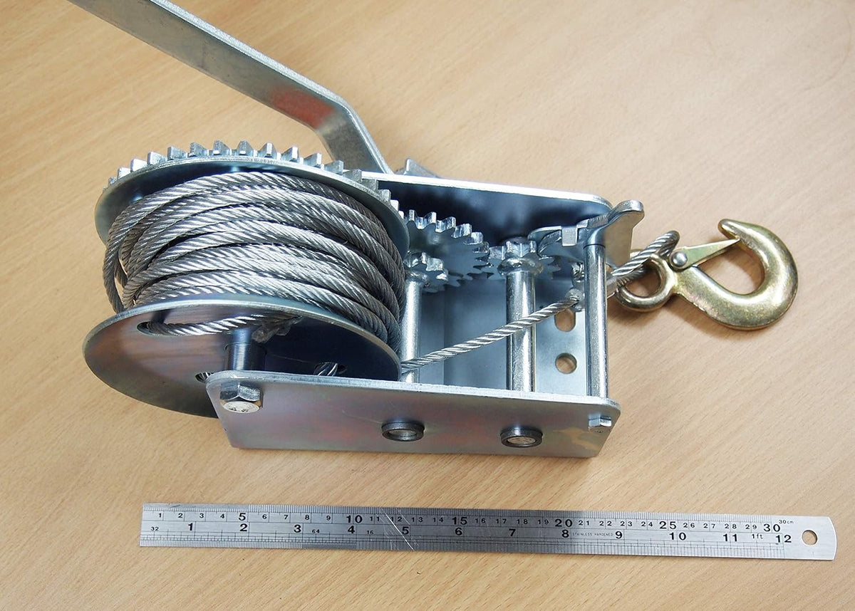 2000LB Dual Gear Steel Cable Hand Winch Pack of 2 W7376