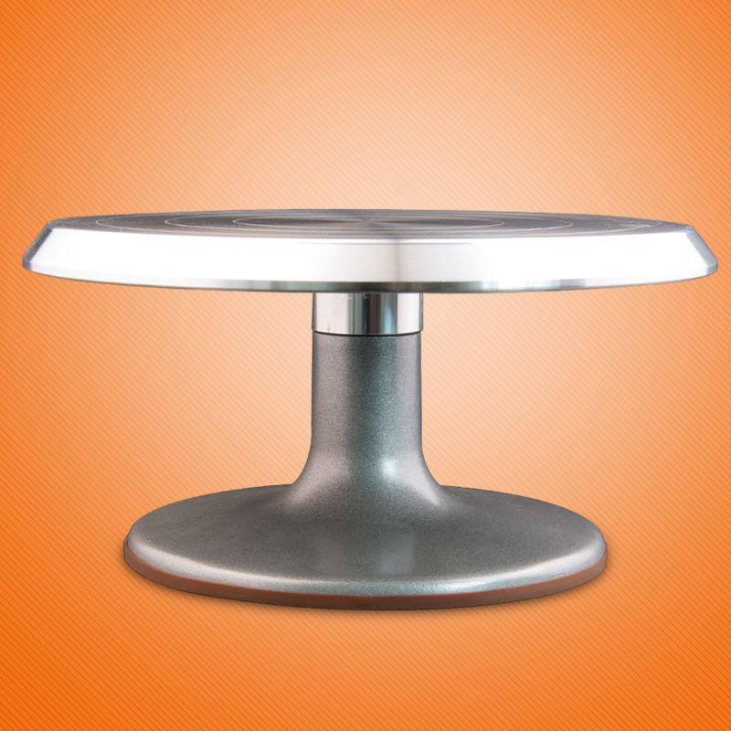 Silver Aluminum Alloy Rotating Cake Turntable Stand P44997