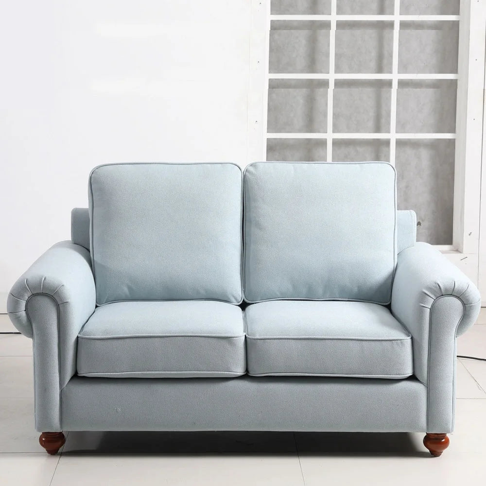 Linen Fabric Sectional Sofa Set, 3 Seater Loveseat P632