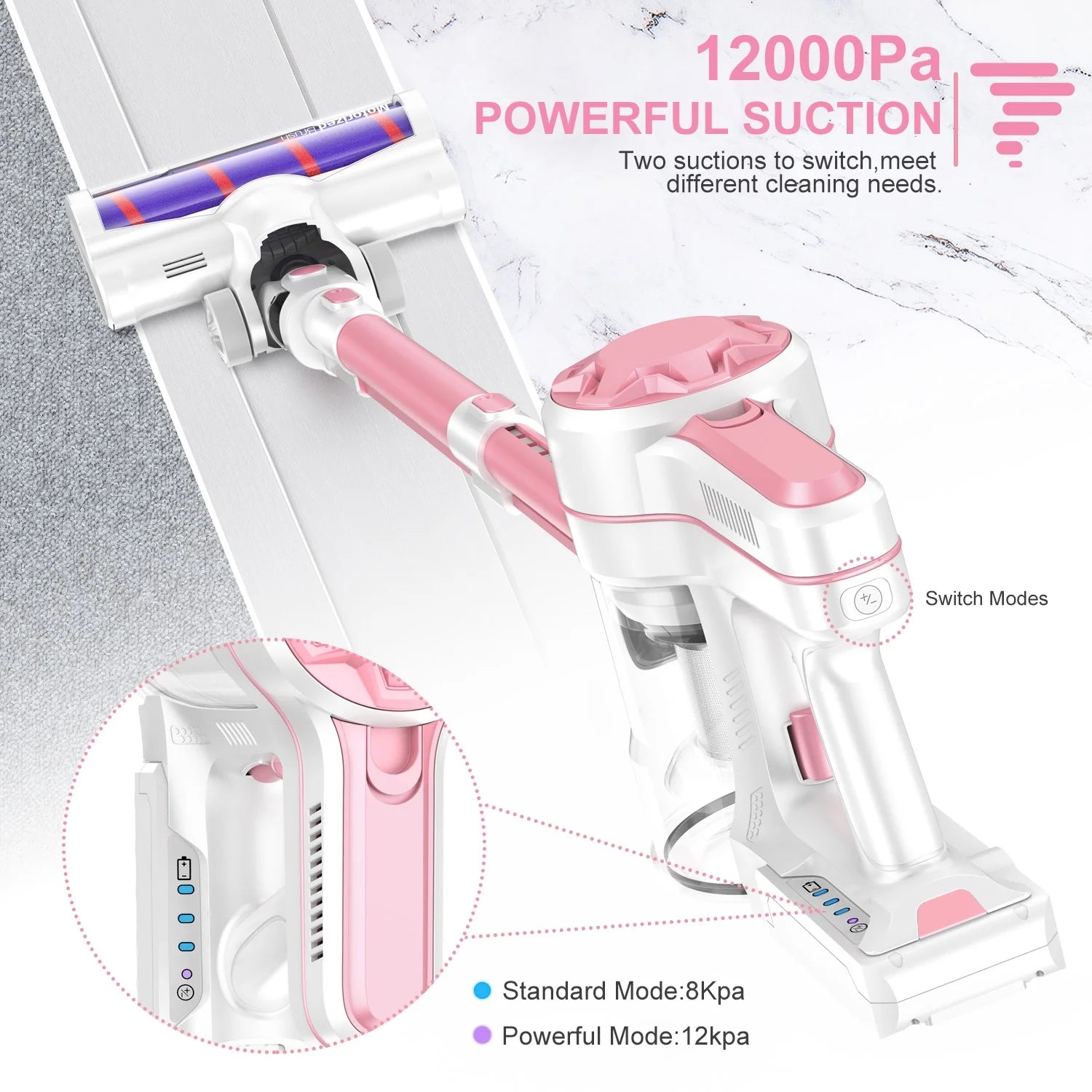 Cordless Stick Vacuum Cleaner with 2200mAh Lithium Batteries E788