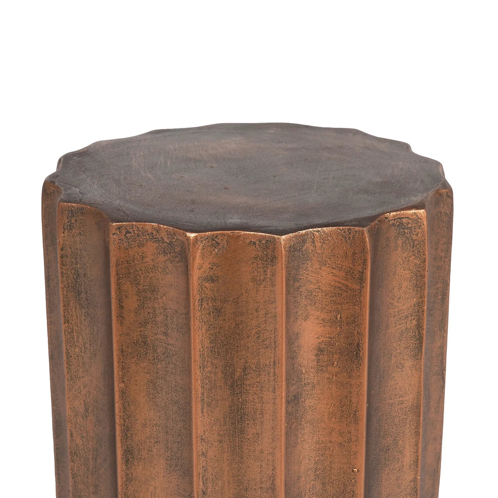 Weathered Copper Cement Stool And Side Table T919