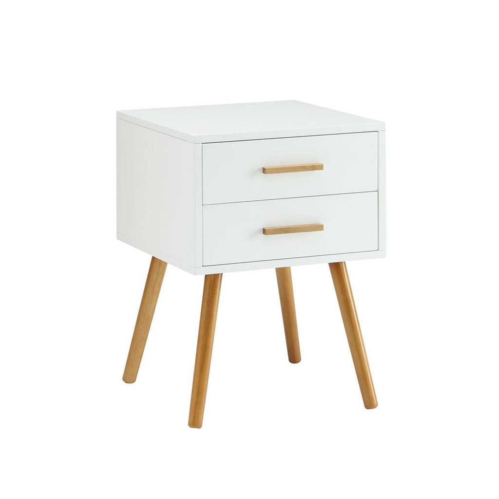 White 2-Drawer End Table T8884