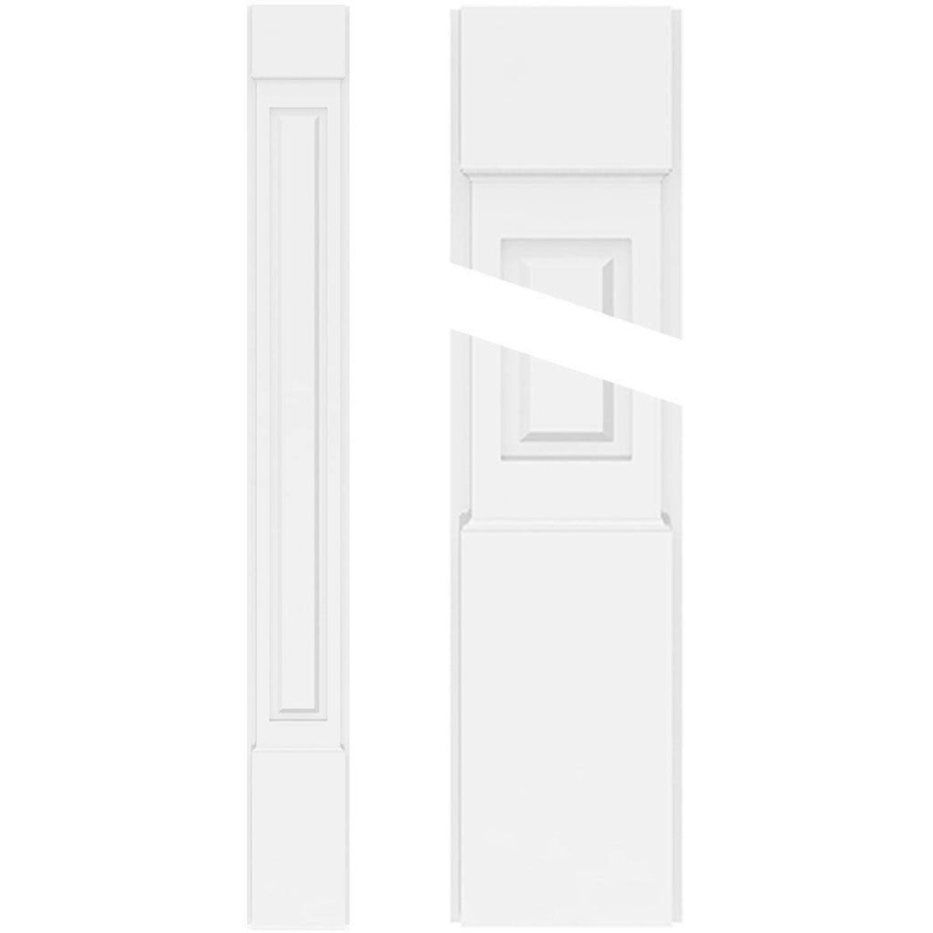 6x22W x 120x22H Raised Panel PVC Pilaster with Capital & Base K96124