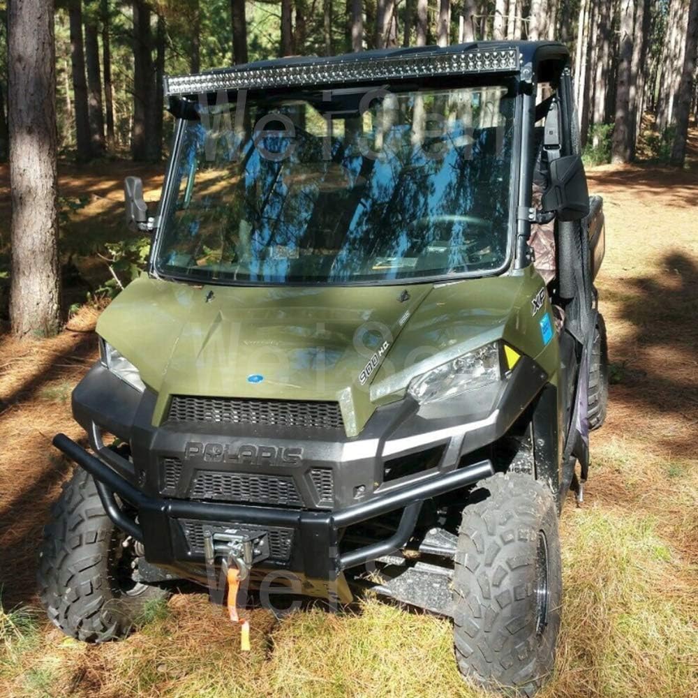 LED Light Bar Mount Windshield Kit 50 288W Curved Front Pillar Side 2x 18W 3 Cube Lights Brackets w/ 2x Wiring Kit Full Size Pro-Fit Cage Upper For 2013-2021 Polaris Ranger XP 1000 900 570 D594377