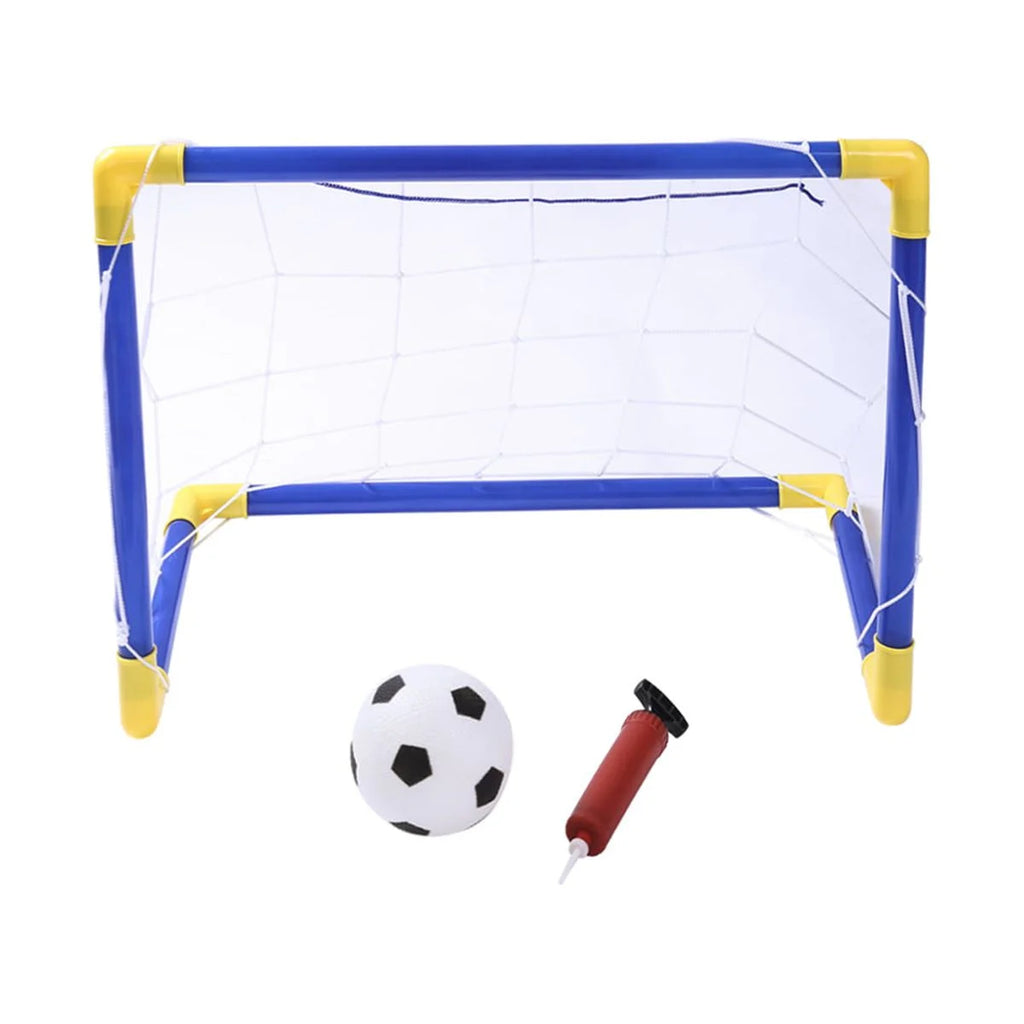 Folding Mini Soccer Goal Post Net Set with Pump T68673
