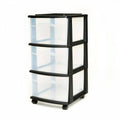 3 Drawer Medium Cart with Casters, Set of 2 - Black/Clear Y135375