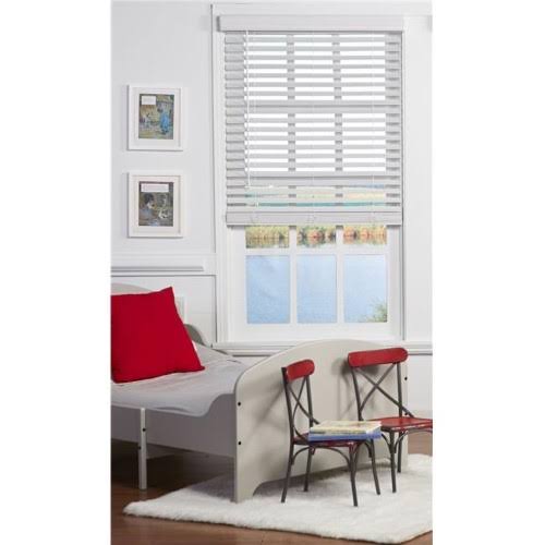 Cordless Faux Wood Blind White 44.5 x 72 in. D900