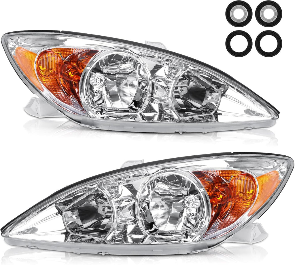 Chrome Housing Clear Lens Headlights Assembly H57298