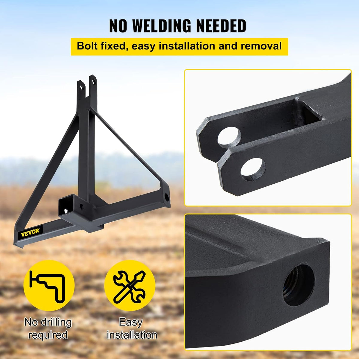 Black 2 Inch Trailer Hitch Receiver Hitch G81646