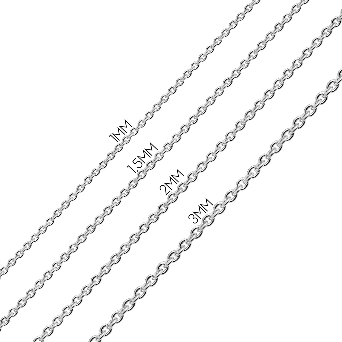 Sterling Silver Rope Link Chain Necklace A3537