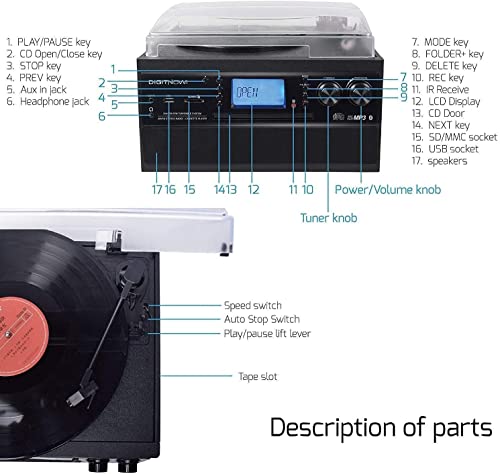 Bluetooth Record Player Turntable with Stereo Speaker X27010