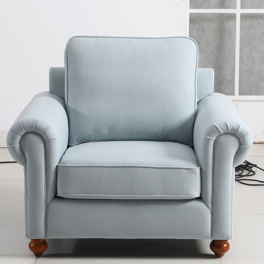Linen Fabric Sectional Sofa Set, 3 Seater Loveseat P632