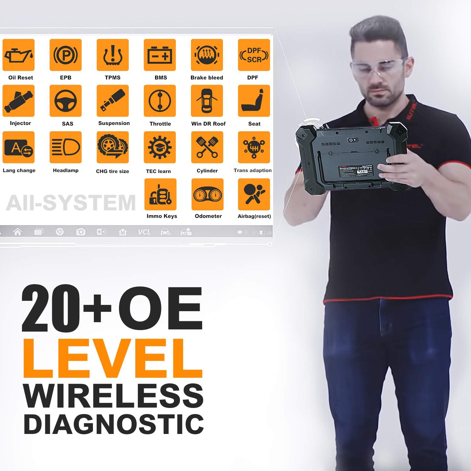 Automotive Scan Tool with Advanced ECU Coding M371
