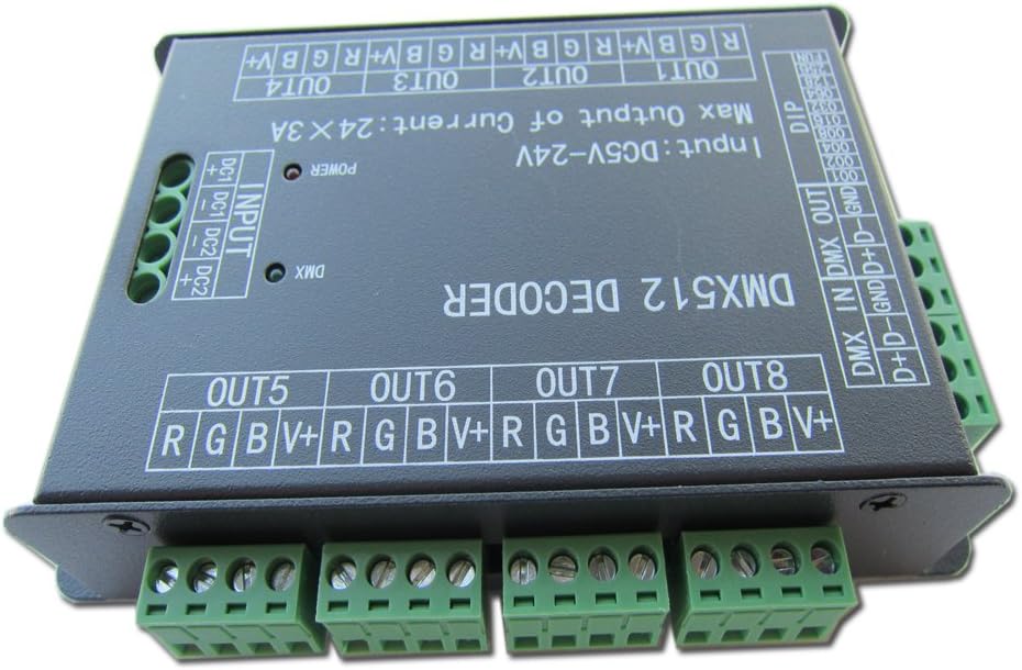 24 Channel RGB DMX512 Controller LED Decoder Dimmer DC 5V-24V F51164