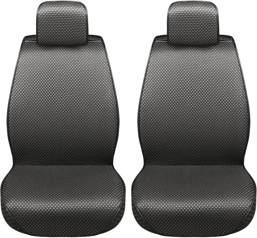 2 Seats Breathable Car Seat Cover Full Set Universal Automotive Vehicle Cushion Cover (Black) Q8549