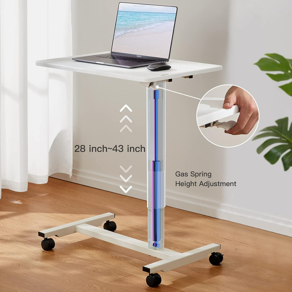 Mobile Standing Desk 27 inch with Gas Spring D3619