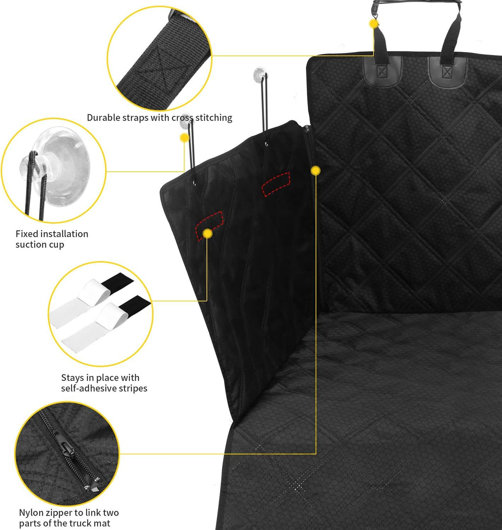 Black Waterproof SUV Cargo Liner with Side Walls Protector and Bumper Flap T472748