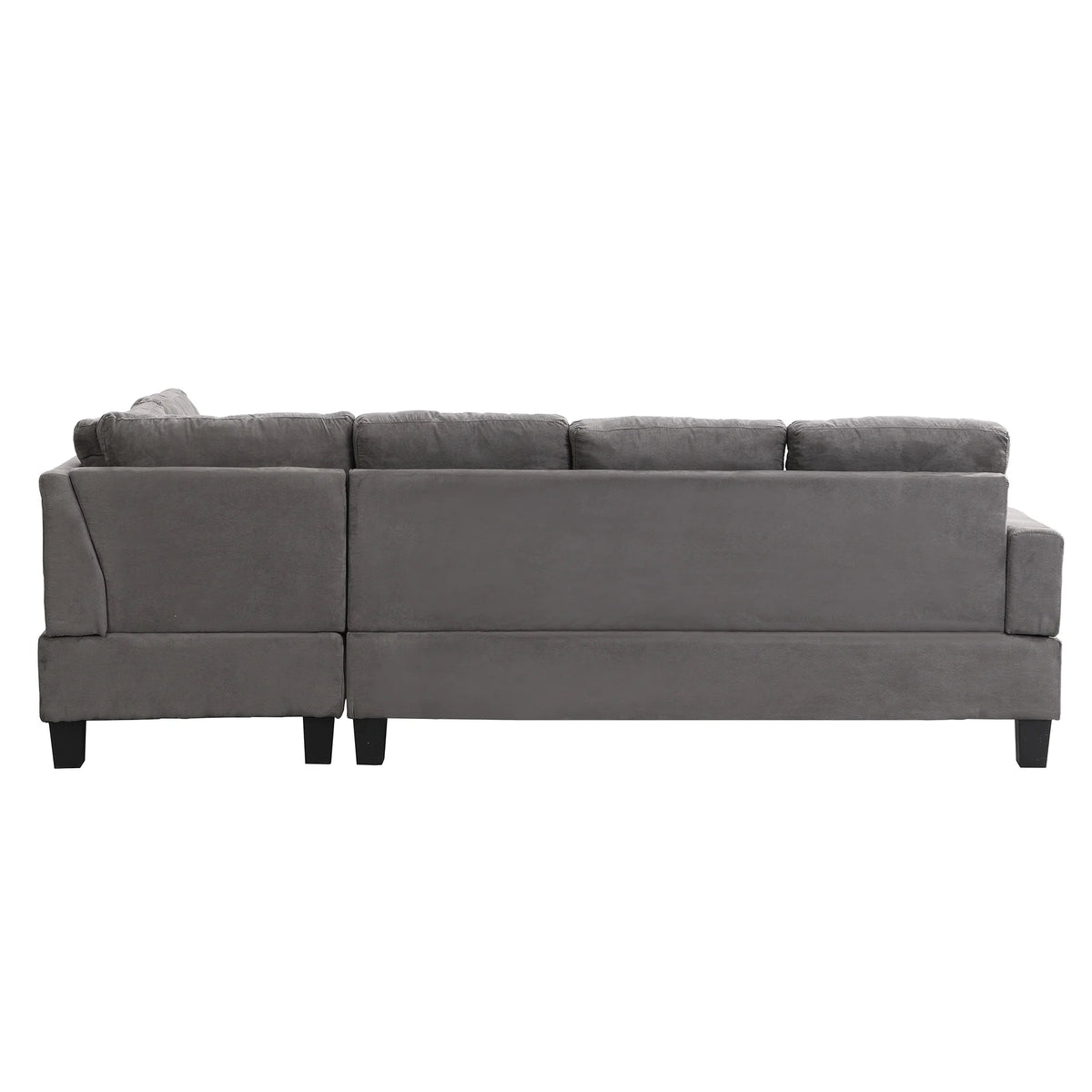 Gray Sofa Set with Chaise Lounge and Storage Ottoman O546