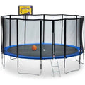 Yellow Rectangular Trampoline with Basketball Hoop M8300