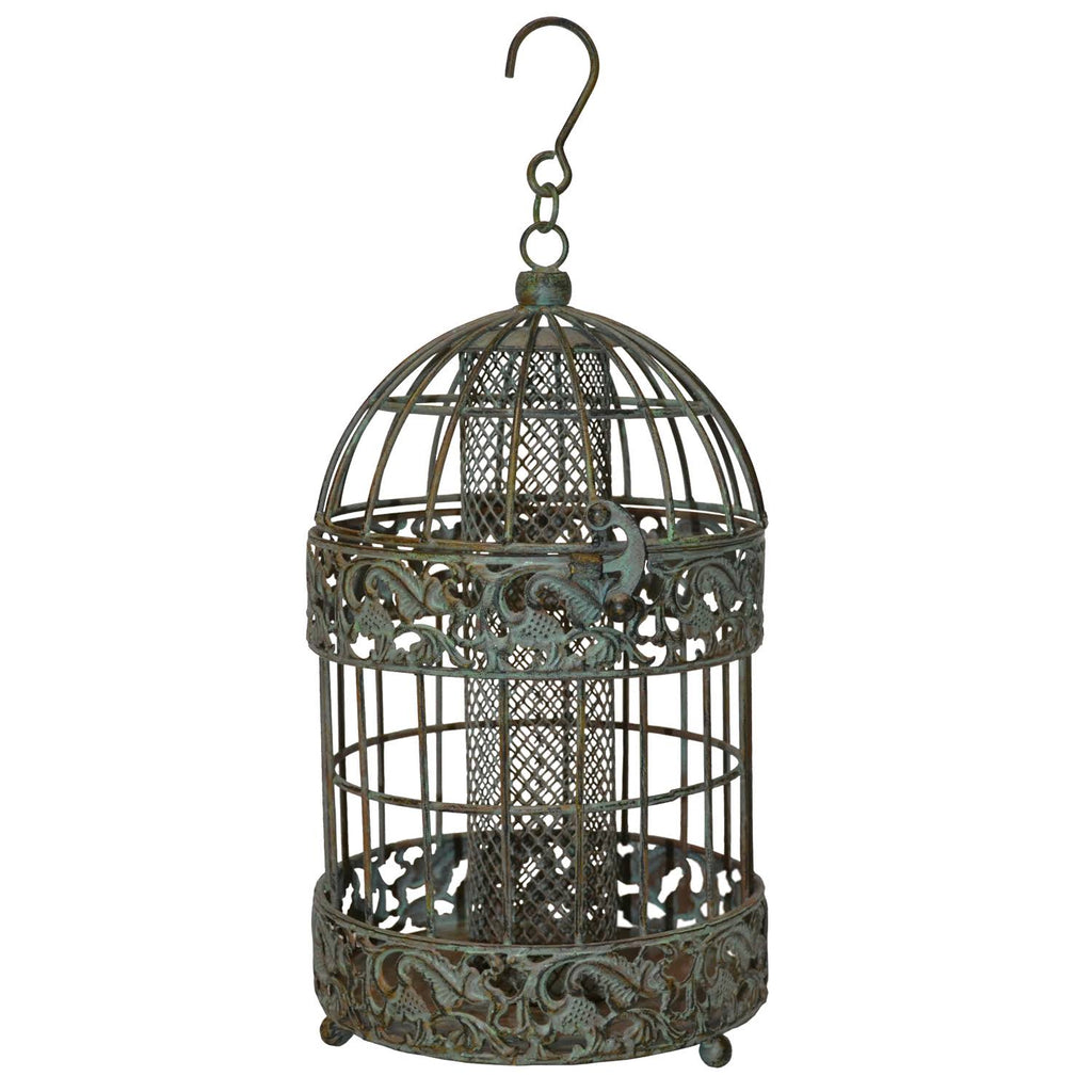 Rustic Metal Squirrel Proof Caged Bird Feeder X72477