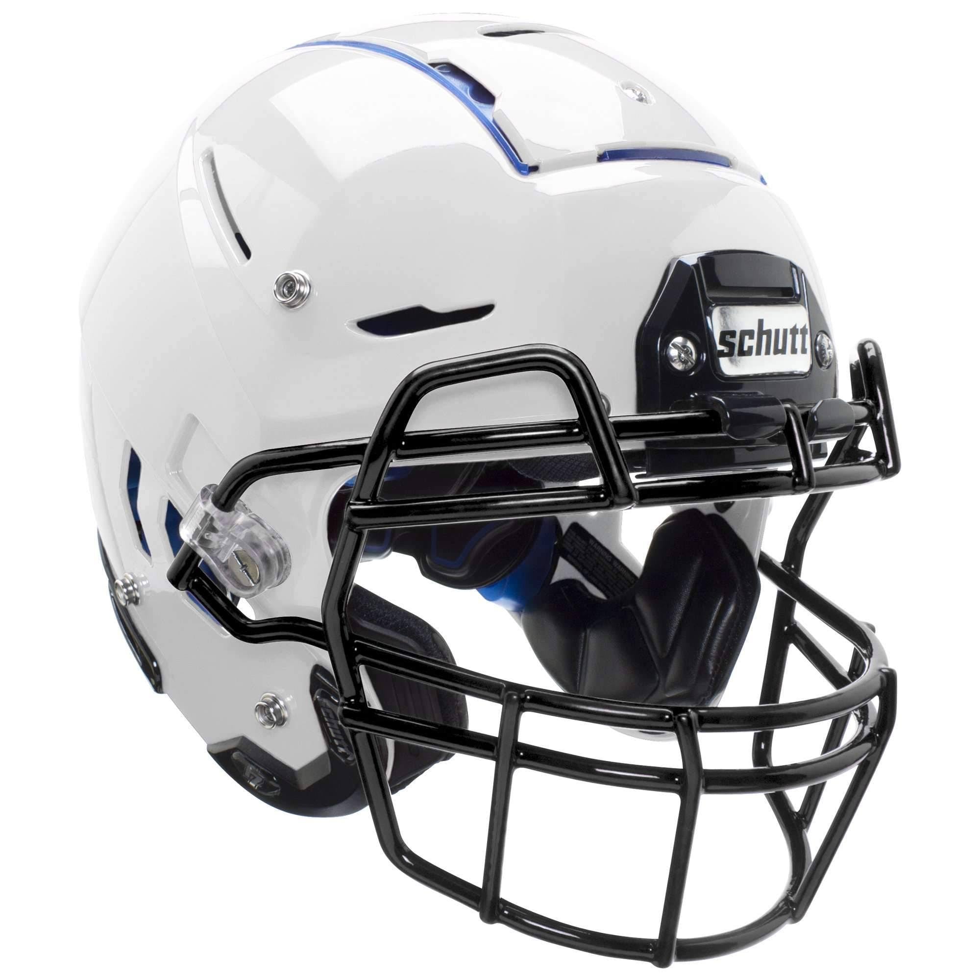 White Youth Football Helmet with Attached Titanium Facemask G33971