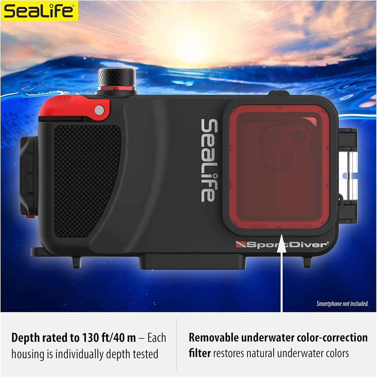 Waterproof Underwater Smartphone Scuba Case, Black, Without Light K937386