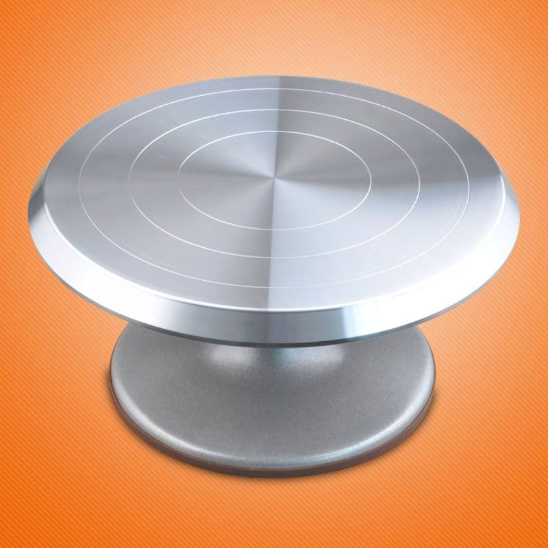 Silver Aluminum Alloy Rotating Cake Turntable Stand P44997