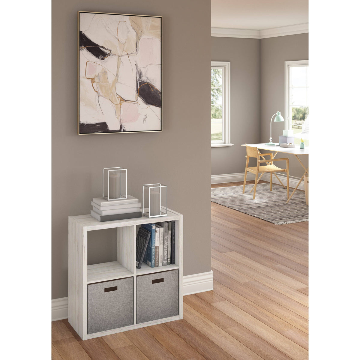 Bleached Brown Cube Bookcase S6759