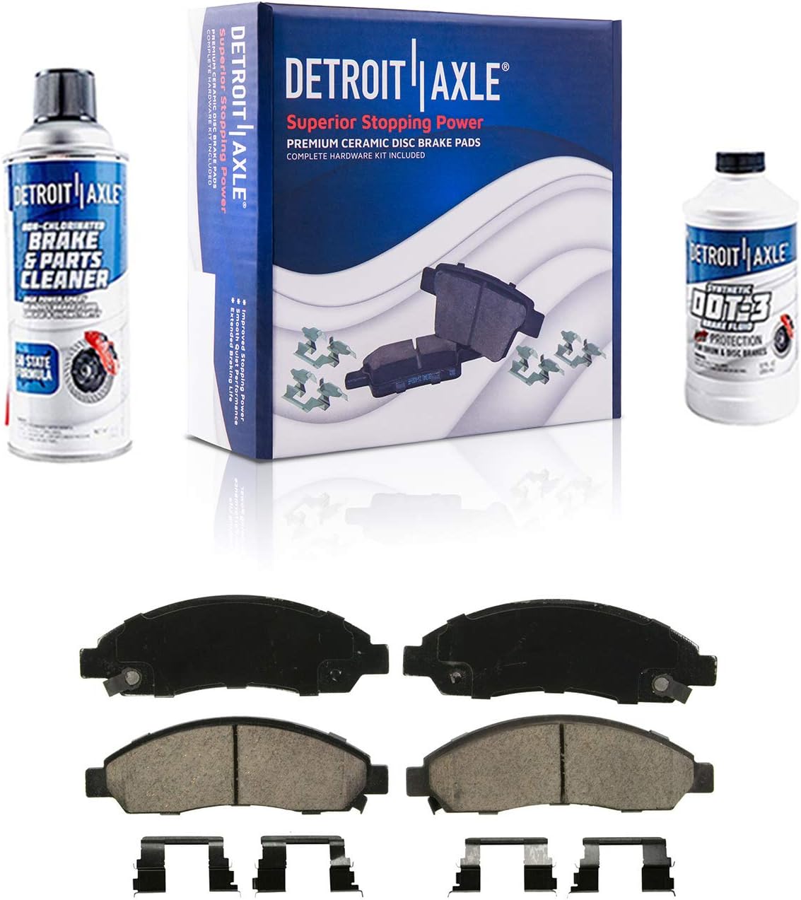 Drilled Slotted Front Brake Kit Rotors & Pads with Hardware Kit & Cleaner & Fluid E557