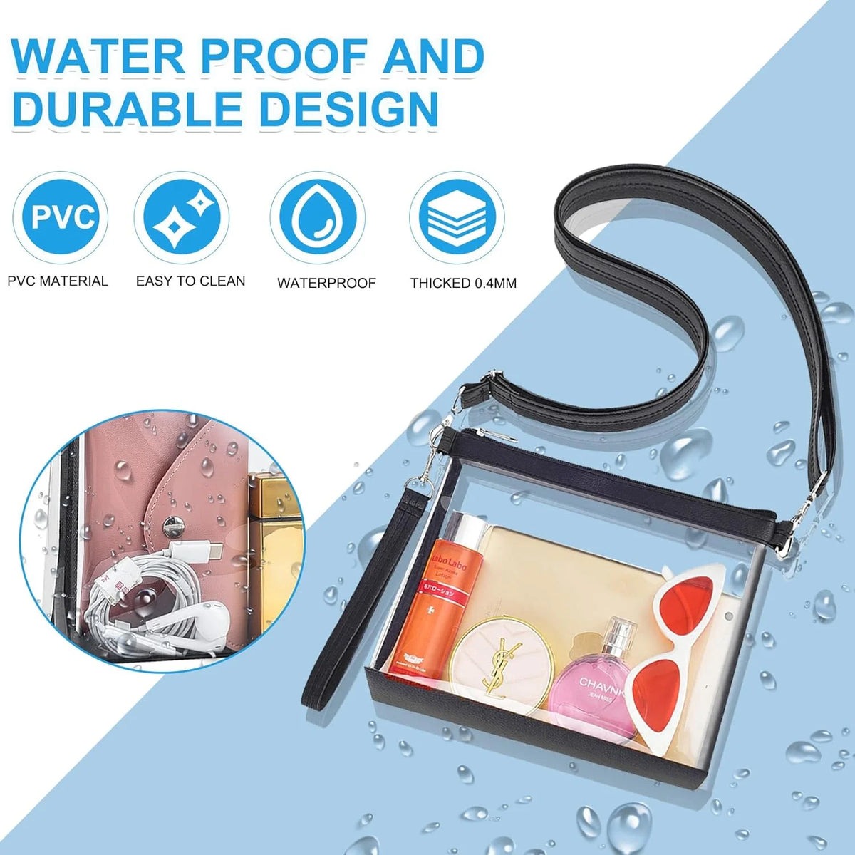 Clear PVC Crossbody Bag Y52484