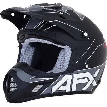 Matte Black/White Offroad Helmet, Size: XL W5942