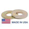 3/8 inch Grade 8 Flat Washer SAE Pattern Medium Carbon Steel Yellow Zinc Plated Pk 2500 J5574