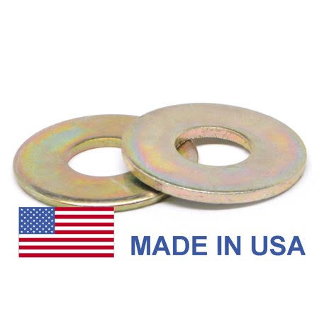 3/8 inch Grade 8 Flat Washer SAE Pattern Medium Carbon Steel Yellow Zinc Plated Pk 2500 J5574