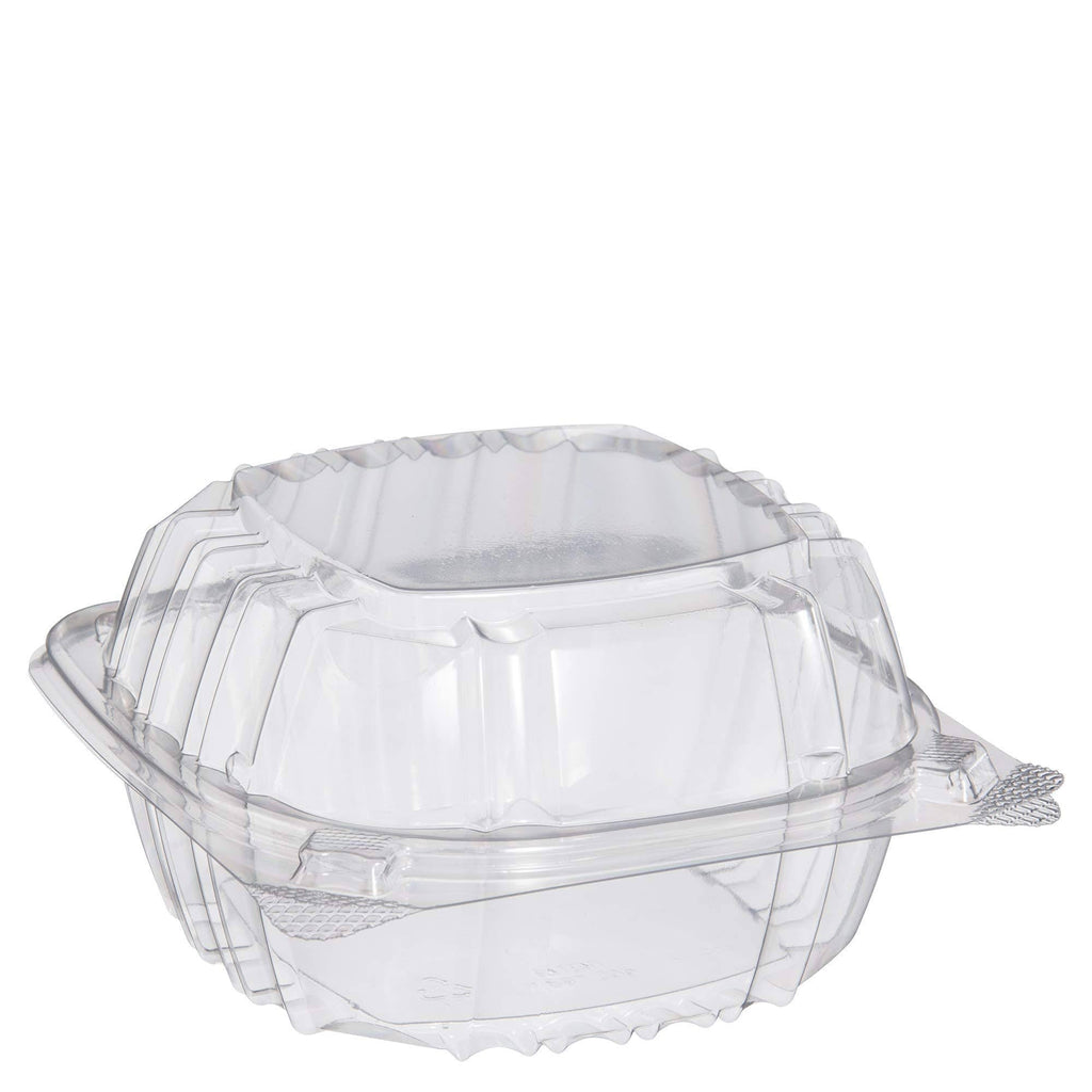 Clear Hinged-Lid Plastic Containers, 500/Carton H8356