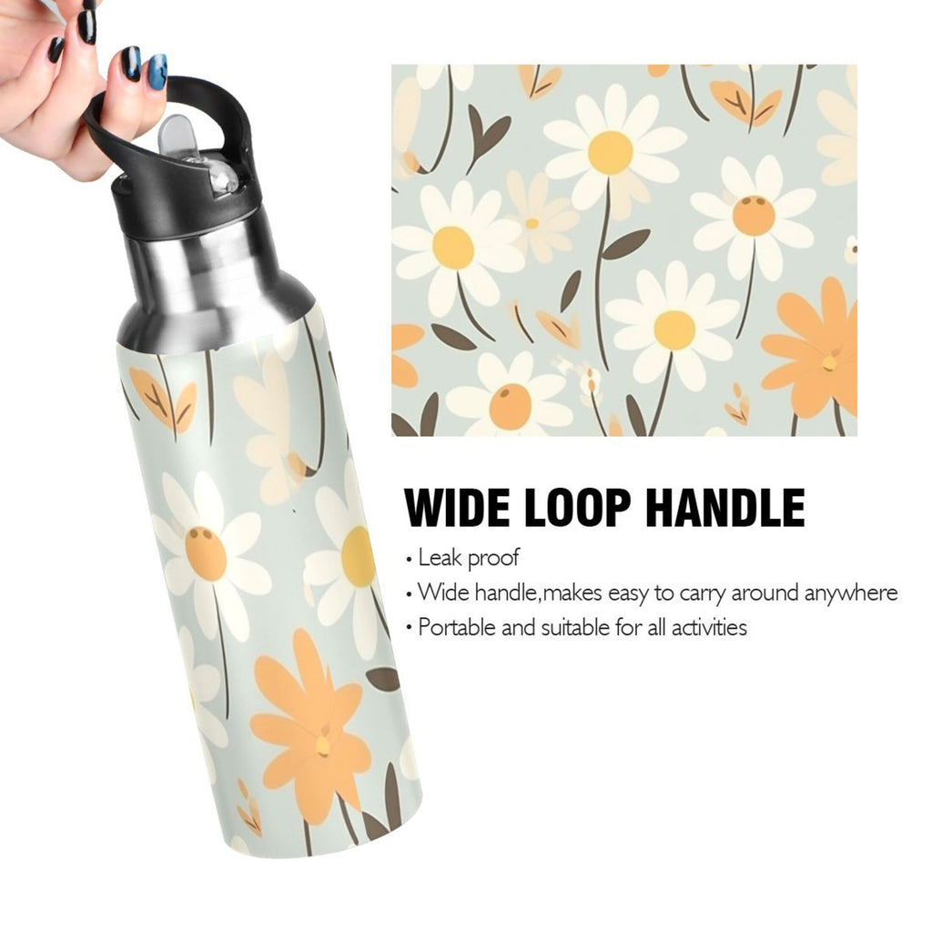 20 oz Insulated Stainless Steel Water Bottle with Straw Lid V446