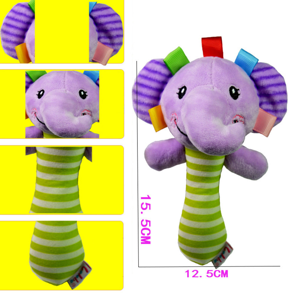 Elephant Plush Rattles Hand Bells Toys for Infant G917