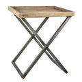 Gray Wood and Metal Folding Card Tray Table G21918