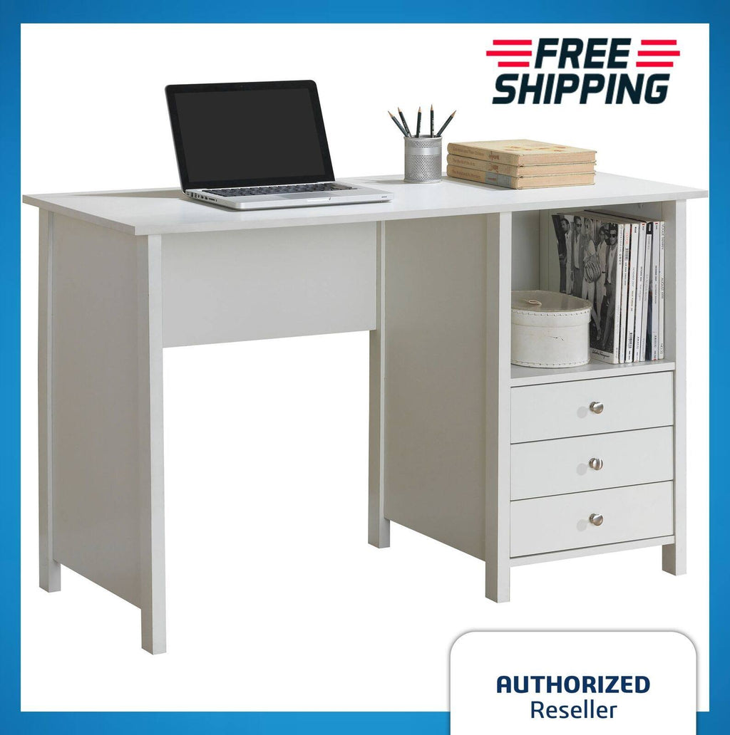 White Desk with 3 Storage Drawers P96631