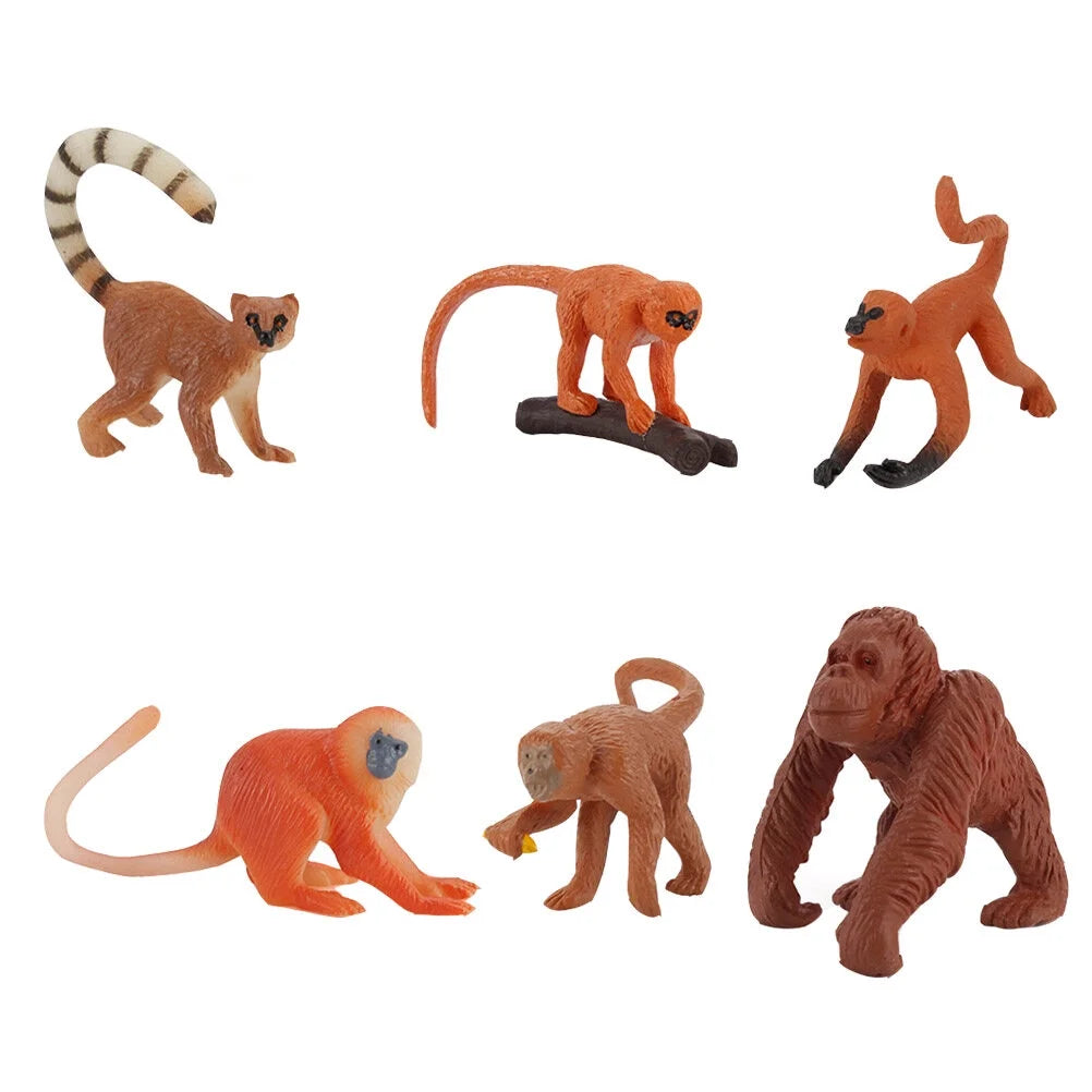 Monkey Animal Figurines Toys Figures Model Miniature Gorilla Figure Cake Kids Models Simulation Statue Zoo Q17965