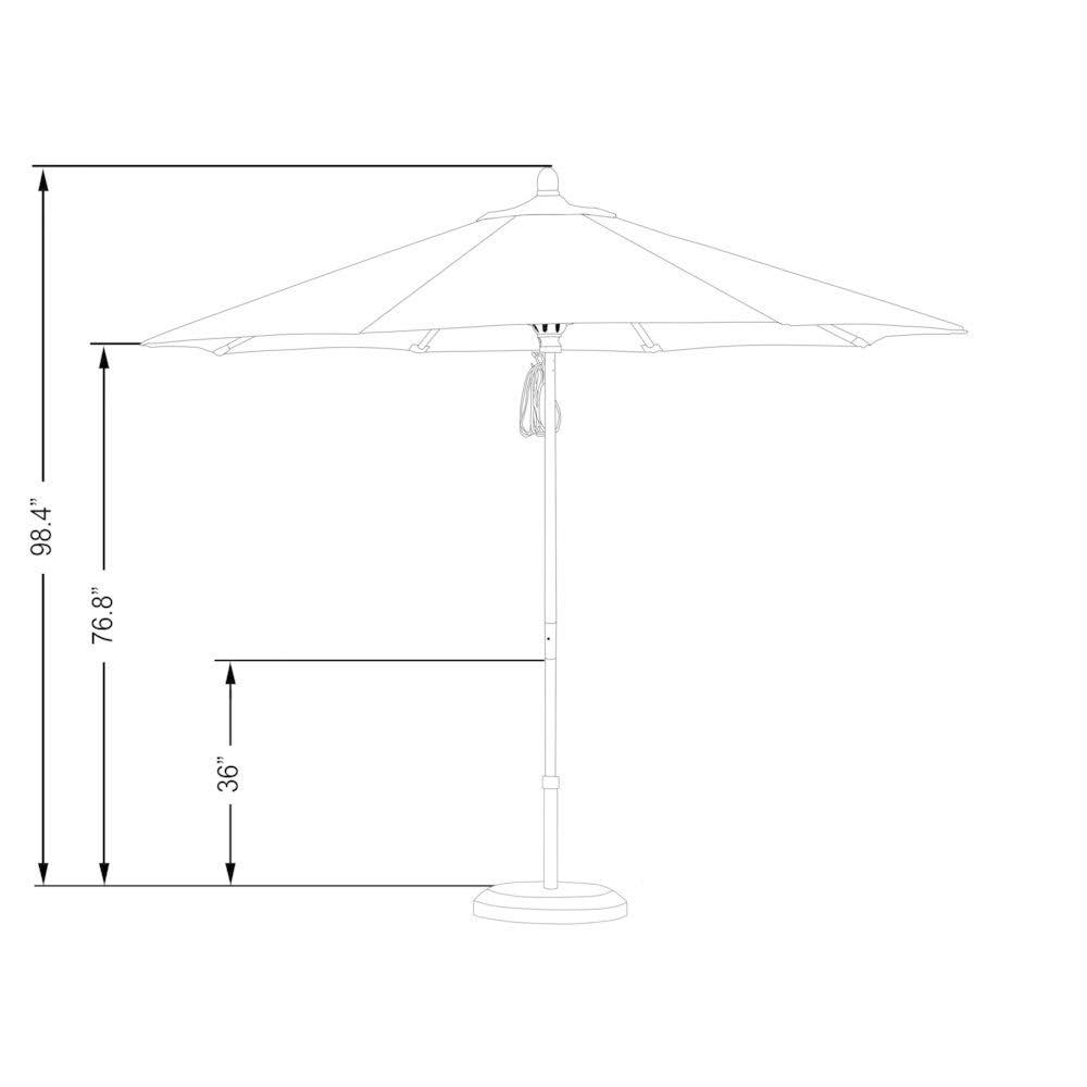 Pacifica Beige Wood Market Umbrella B8012